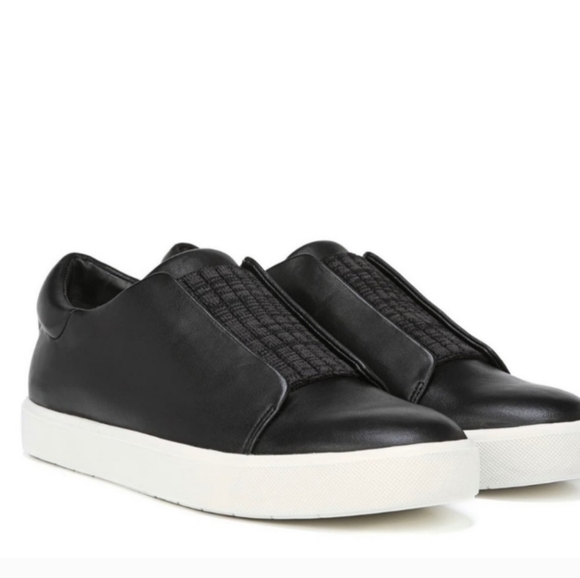 Vince Women's Cantara Black Leather Slip-on Sneaker. - Picture 2 of 14